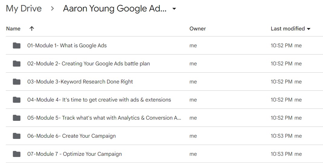 Aaron Young Google Ads Bootcamp