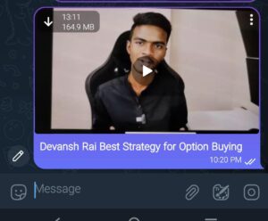 Devansh Rai Best Strategy for Option Buying